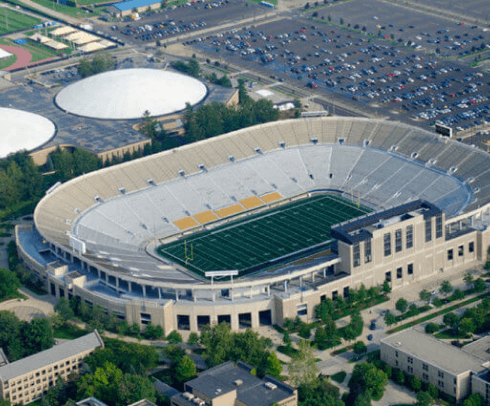 Aerial photo of football field