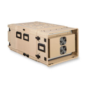 Defender™ Composite Series Air Conditioned Rack Case - Front View, Left Side