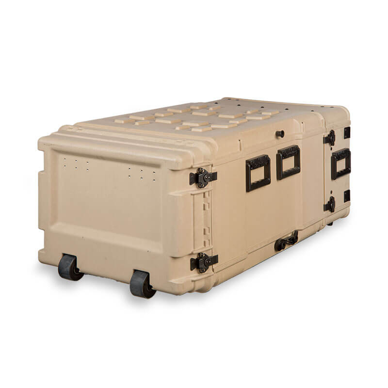Defender™ Composite Series Air Conditioned Rack Case - Rear View, Left Side