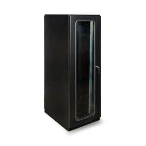 Protector&trade; Rack Series Air Conditioned Enclosure - Front View, Left Side